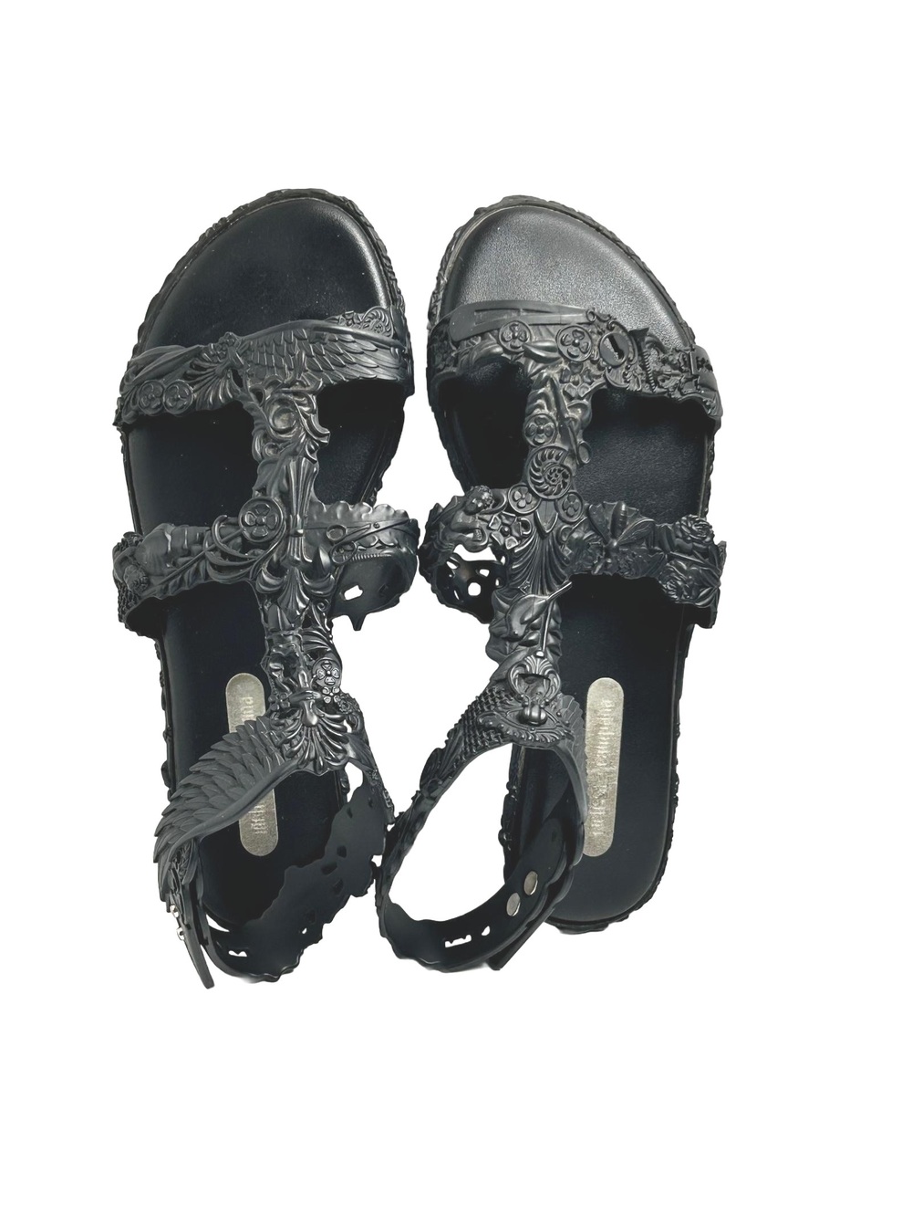 Melissa x Campana Barroca Black Jelly Detailed Strap Sandals - Size 6